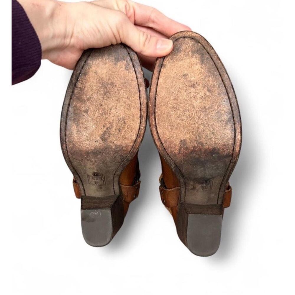 Frye Womens Brown Tan Leather Tabitha Harness Ankle Boots Size 8.5 Western - Picture 8 of 10